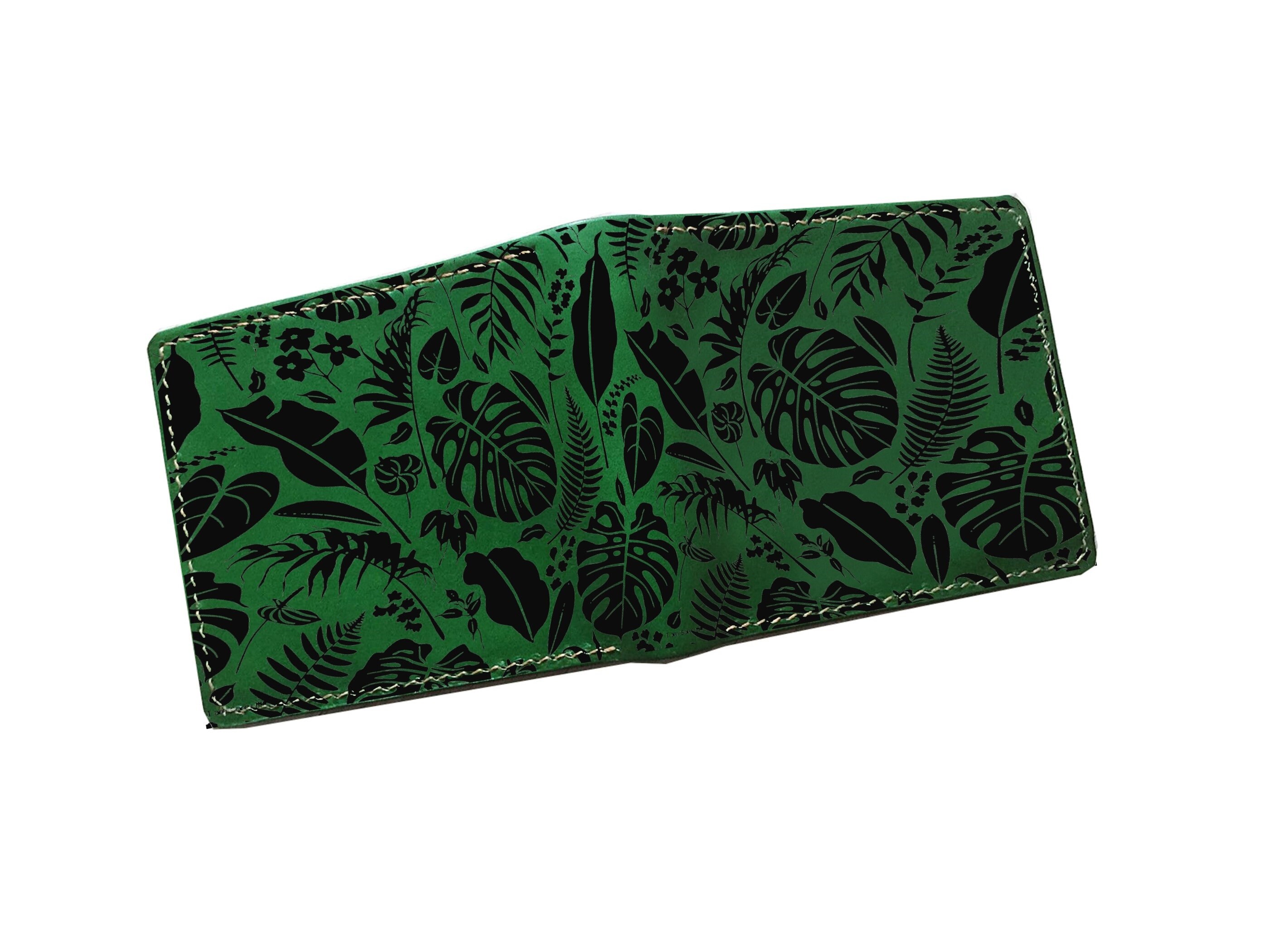 Leather handmade men's wallet maple leaf sketch wallet Etsy