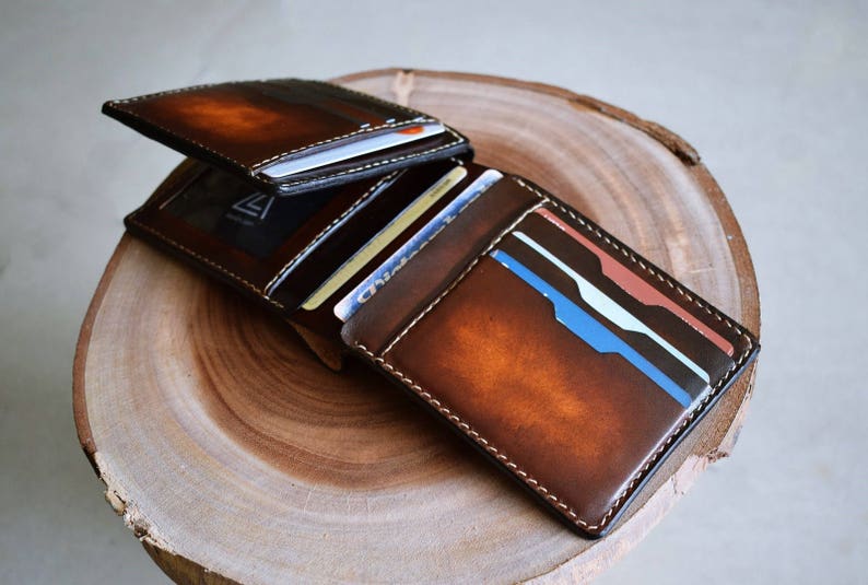 Personalized Genuine Leather Handmade Men Wallet Christmas - Etsy
