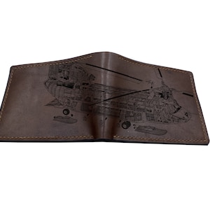 Arte moderna de aeronaves de caça militar, carteira de couro personalizada, carteira legal para menino, ideias de presentes de aniversário para namorado, presente de aniversário