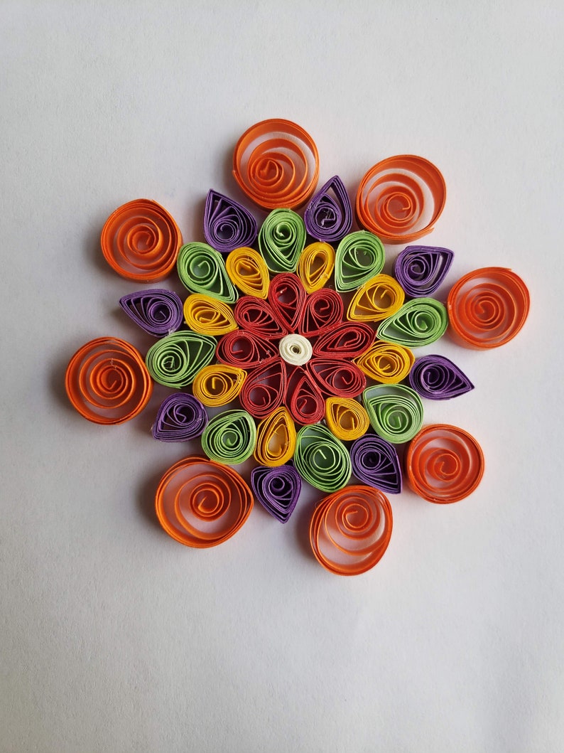 Paper quilling mandala Rainbow mandala Handmade Colorful paper Etsy