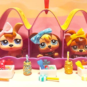 Authentic Complete LPS Petriplets Puppys & Accessories Littlest Pet Shop