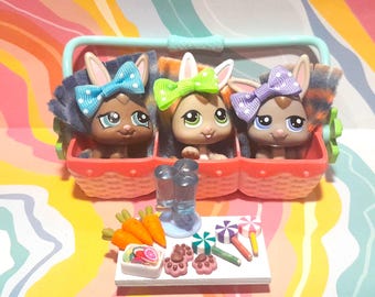Authentic Complete LPS Bunny Petriplets Playset & Extra Accessories
