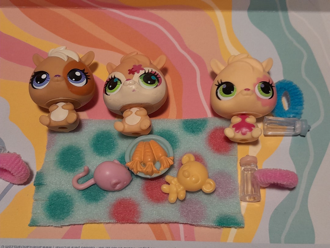 Authentic Vintage LPS Triplet Bunnies Rabbits With Accessories - Etsy