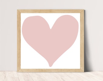 Pink Love Hearts | Pink Nursery Print | Instant Download | Print at Home Kids Print | Home Decor