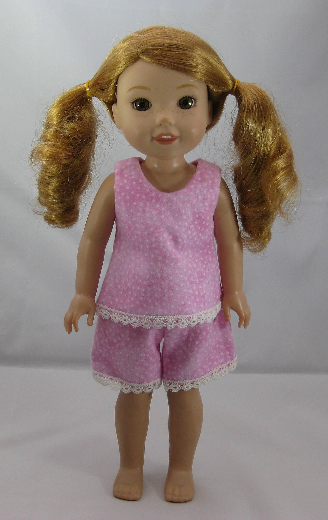 Wellie Wisher Pink Pajama Top and Shorts / 14.5 inch Doll
