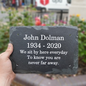 Placa Memorial de Ardósia 25 cm x 17 cm | Placas de Parede Memoriais | Placas Comemorativas | Placas Em Memória Amorosa