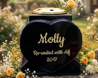 Granite Heart Memorial Vase | Crematorium Vases UK |