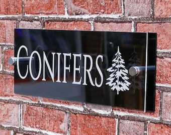 Contemporary Perspex House Sign | Glass Effect Nameplate (350mm)