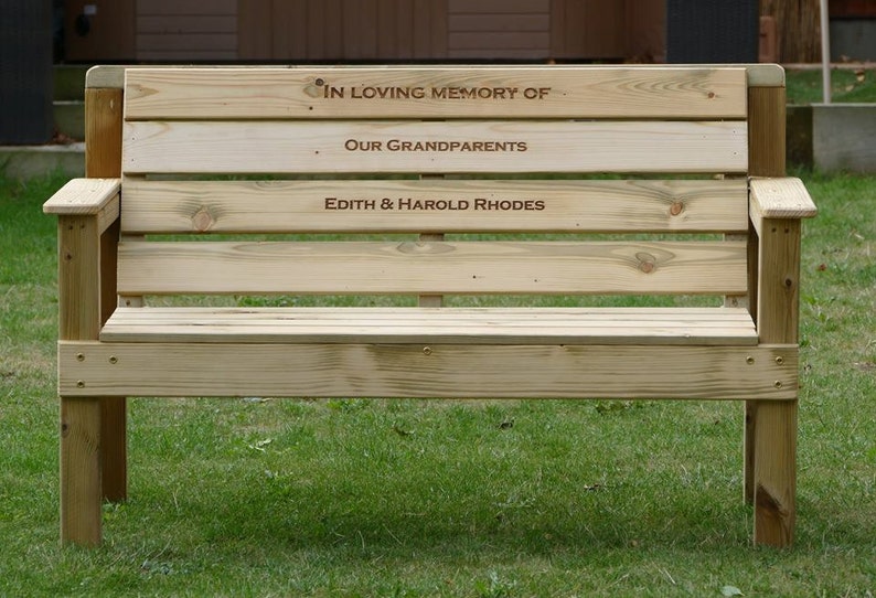 Memorial Bench Engraved Memorial Plaques Garden Memorials Etsy