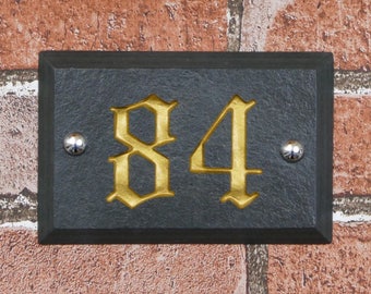 Bevelled Slate House Number 1500mm x 100mm
