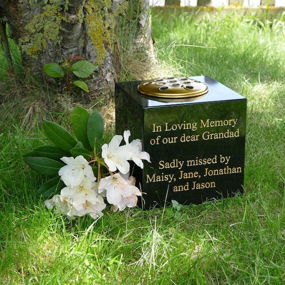 Granite Memorial Vase Crematorium Vase Memorial Vase Uk Etsy