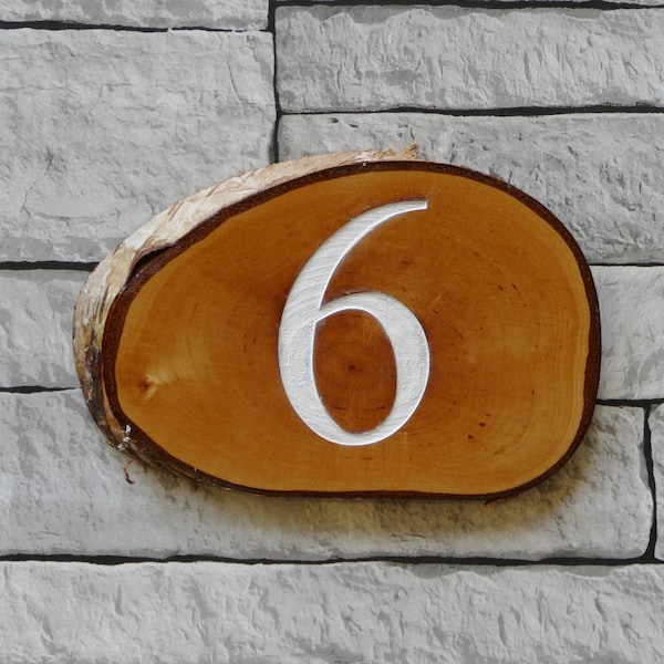 Small Wood Slice Personalized With A House Number