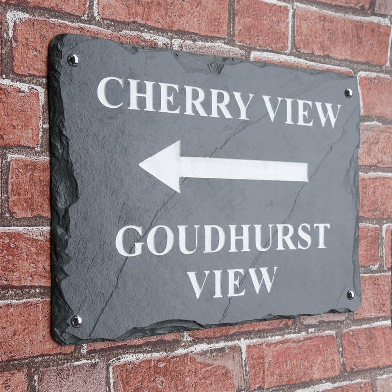 Large Slate House Sign 40cm X 30cm Grey Slate Signs Rustic Etsy