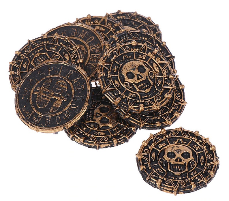 10 Pirate Coins Pirates of the Caribbean 3D Printed Fast Etsy