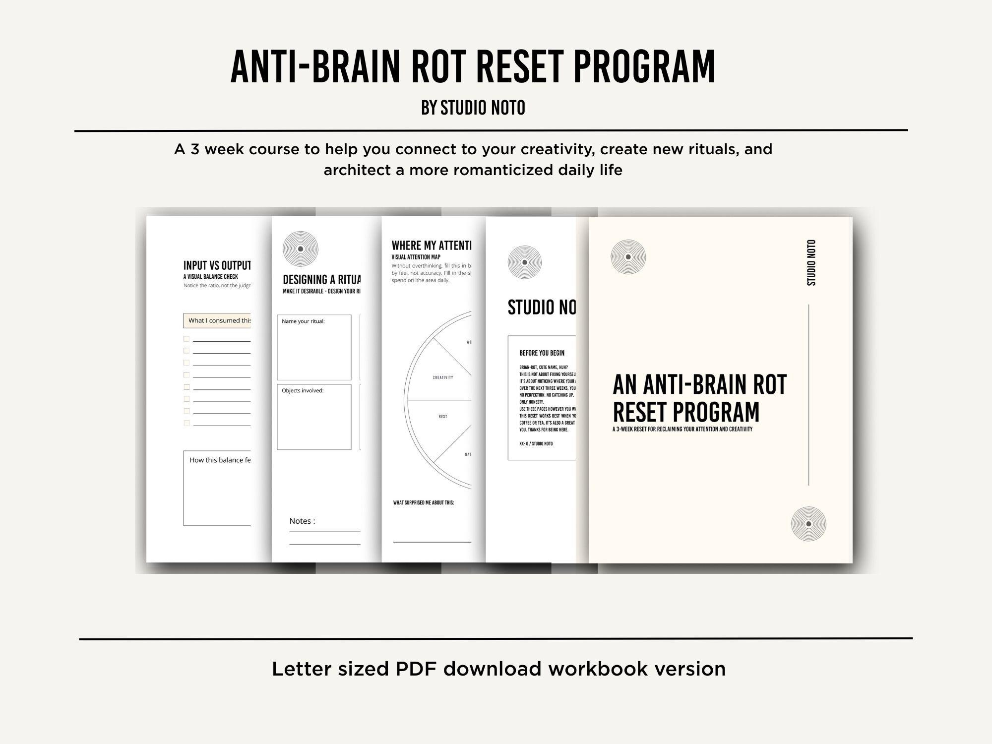 Printable Anti-brain Rot 3 Week Journal (habits, Rituals, Reflection ...