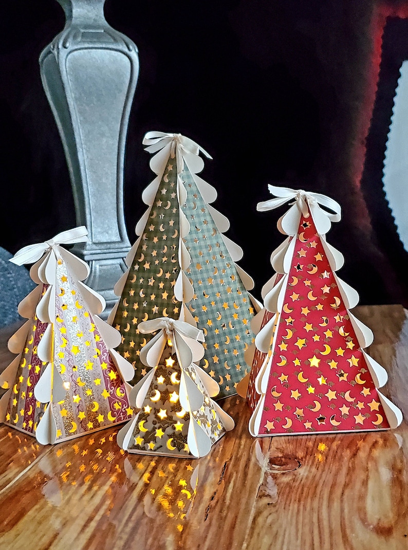 Christmas Tree Tea Lights Layered SVG Files
