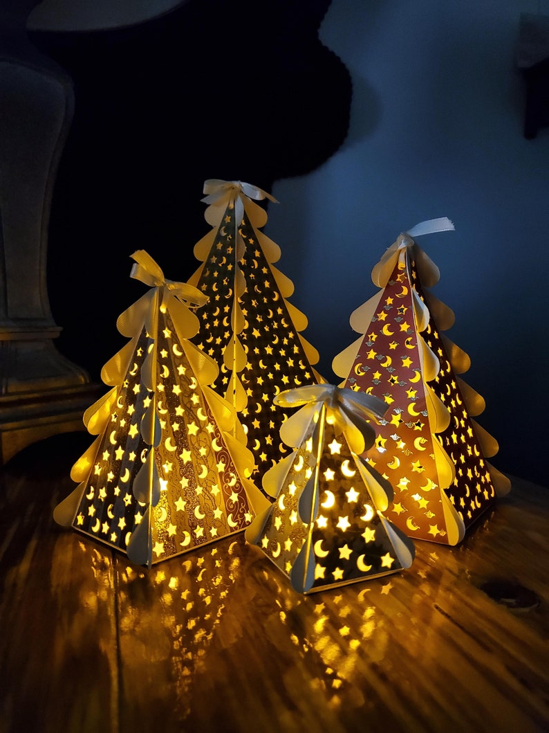 Christmas Tree Tea Lights Layered SVG Files