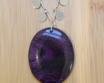 Collar Viola - Ágata con vetas de dragón púrpura