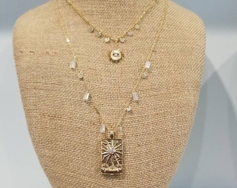 Collar Asteria - Collar con dije de ojo turco y tarot en capas