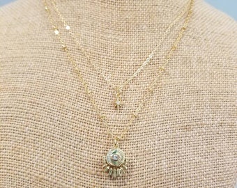 Collar Selene - Collar con dije de estrella y ojo turco en capas