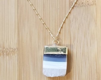 Collar de cardo - Cadena chapada en oro y amatista