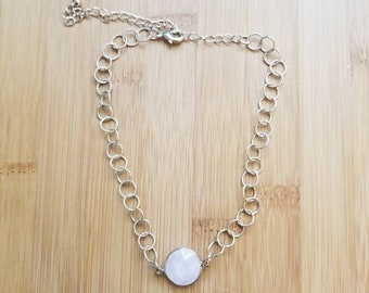 Collar Zoe - Cuarzo rosa