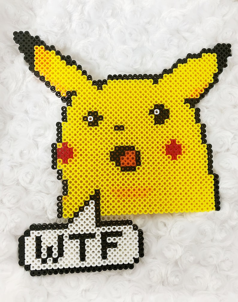 Pikachu Meme Pokémon Perler Bead Wall Hanging Sprite Etsy