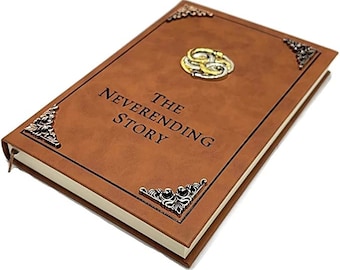 The Neverending Story Book - Measures 8 1/4" x 5 3/4" x 1"  with 373 fully printed story pages.