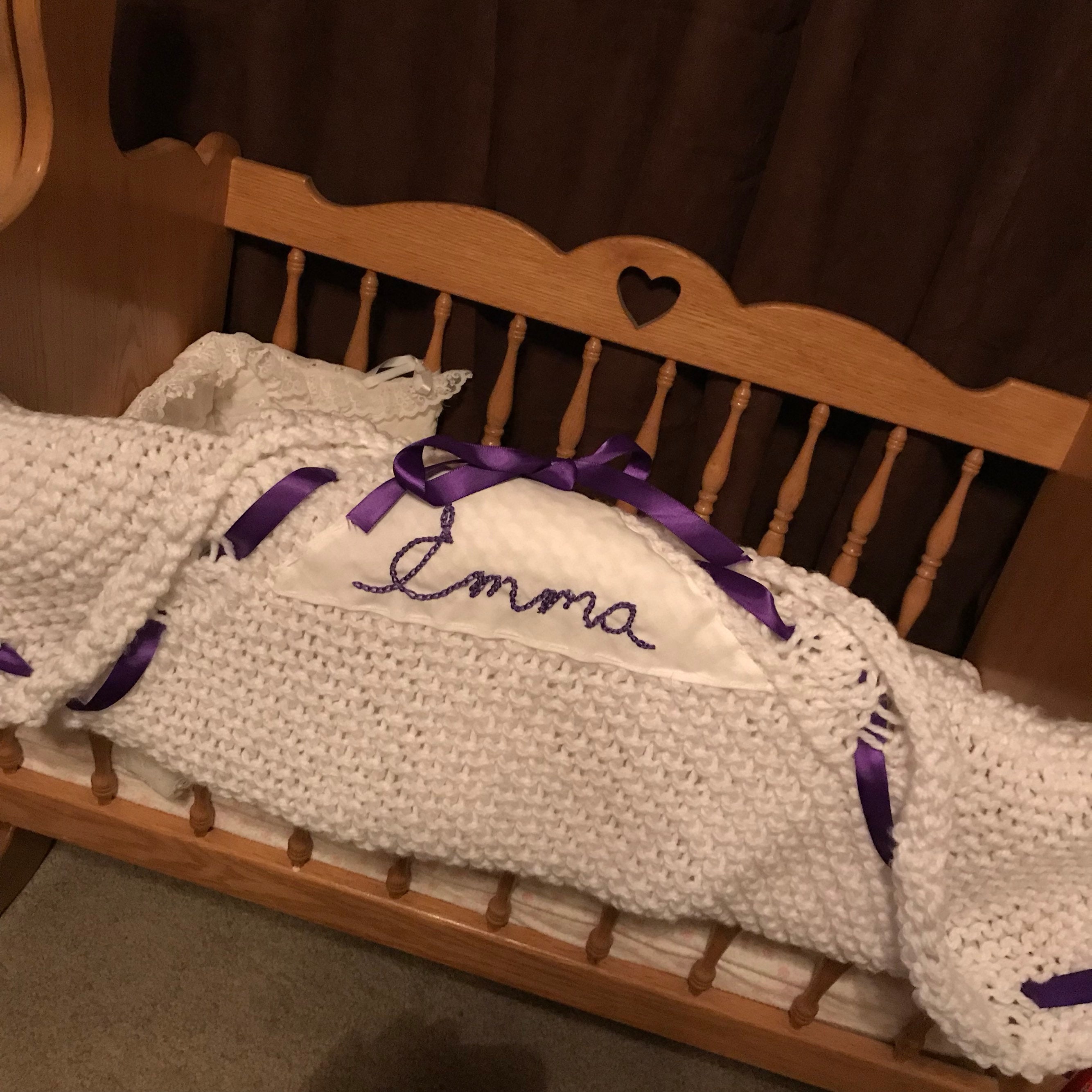 Emma's hand knitted Baby Blanket