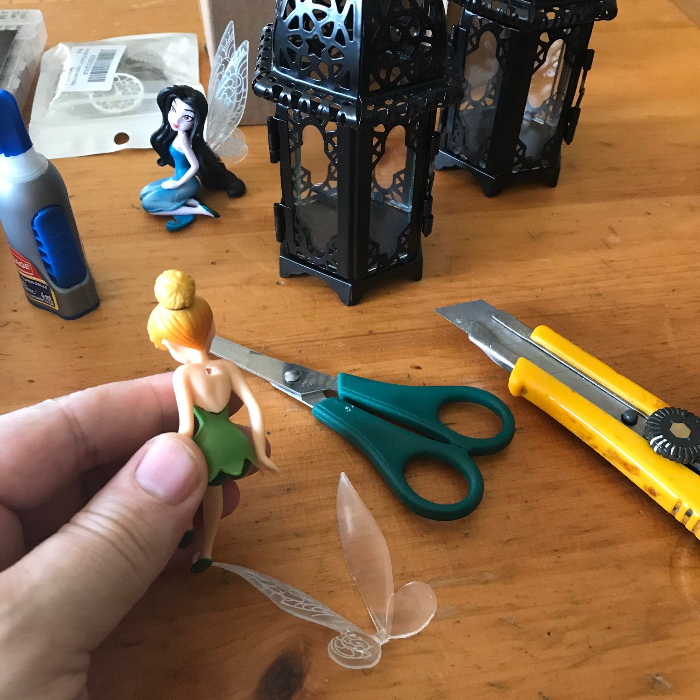 tinkerbell in lantern figurine