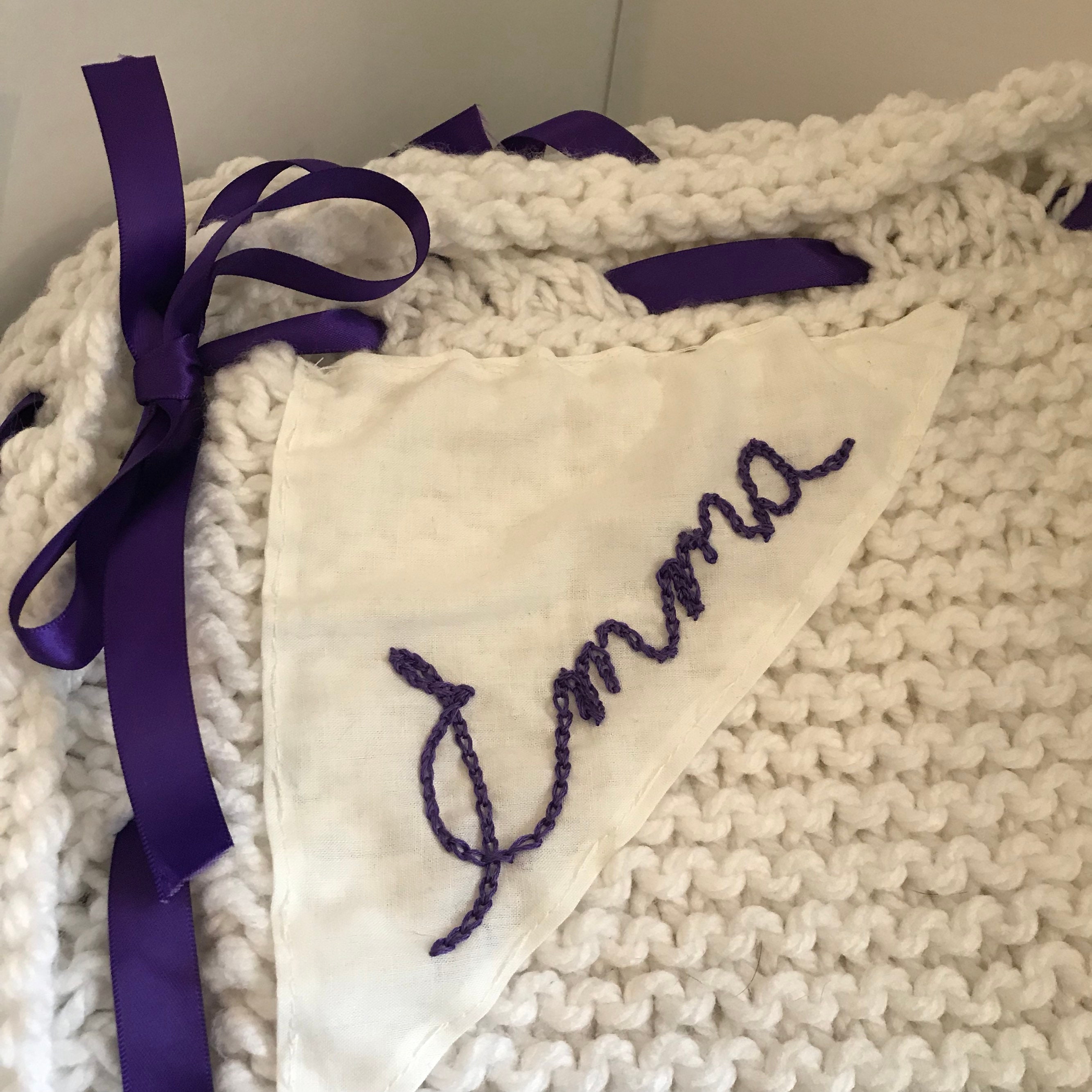 Emma's hand knitted Baby Blanket