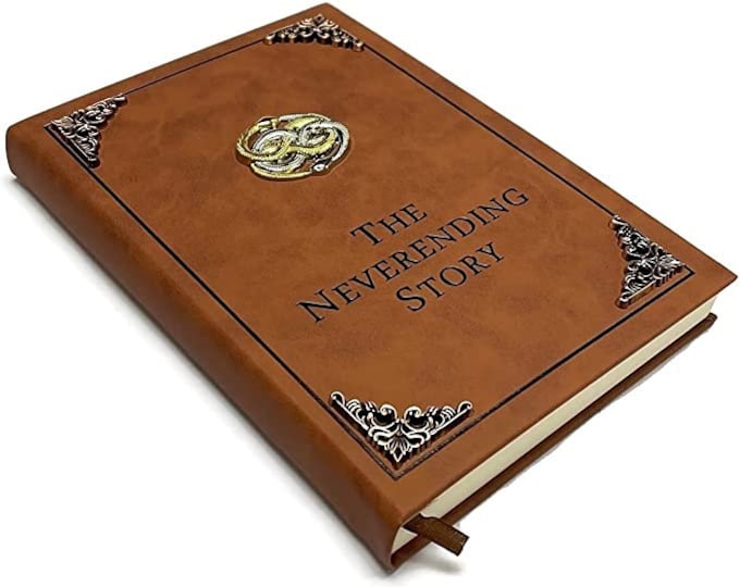 The Neverending Story Book - Measures 8 1/4" x 5 3/4" x 1"  with 373 fully printed story pages.