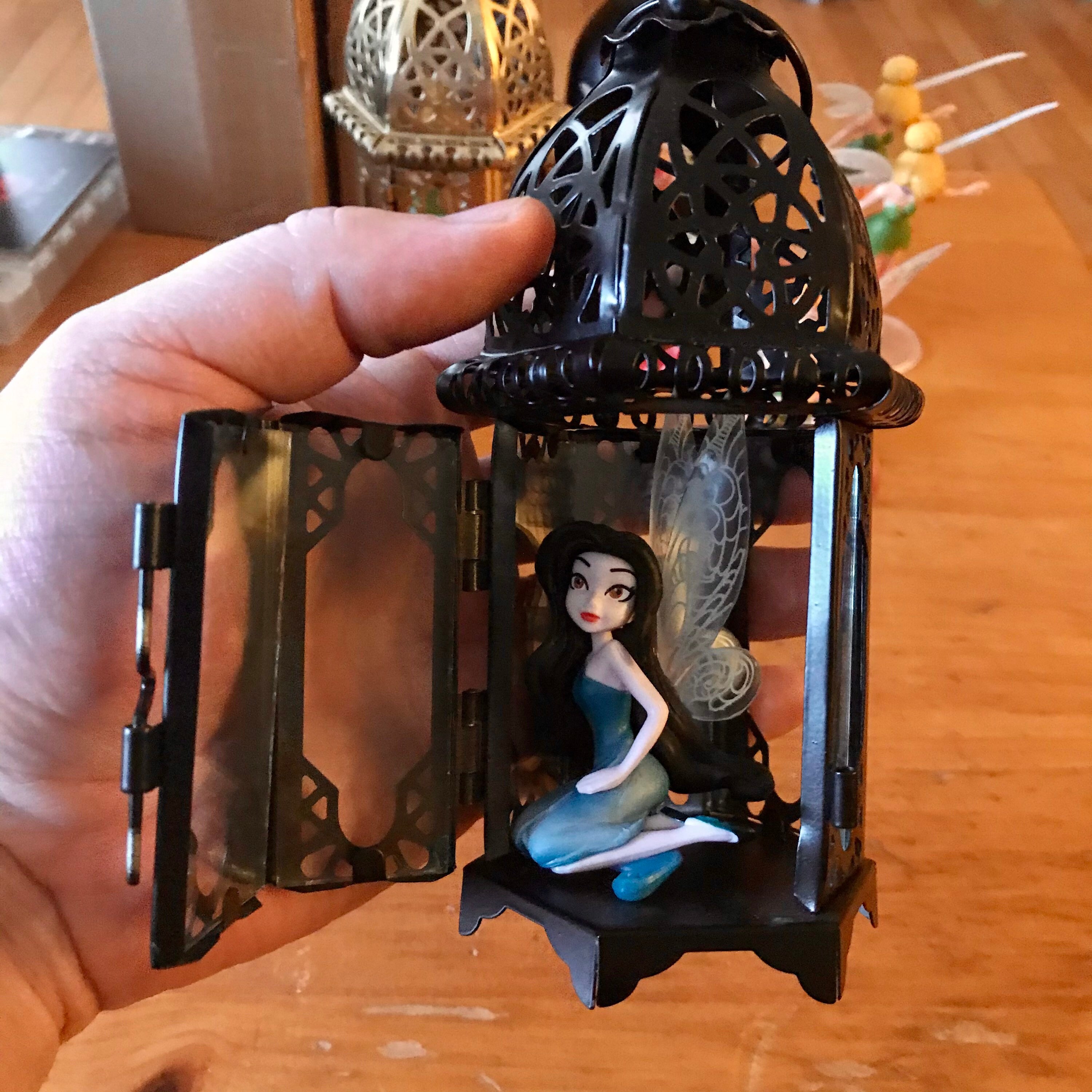 tinkerbell in lantern figurine