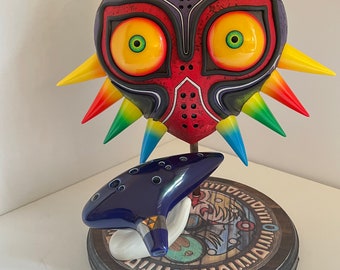 ZELDA Mask of Majora (for display only) with fully playable Ocarina of Time