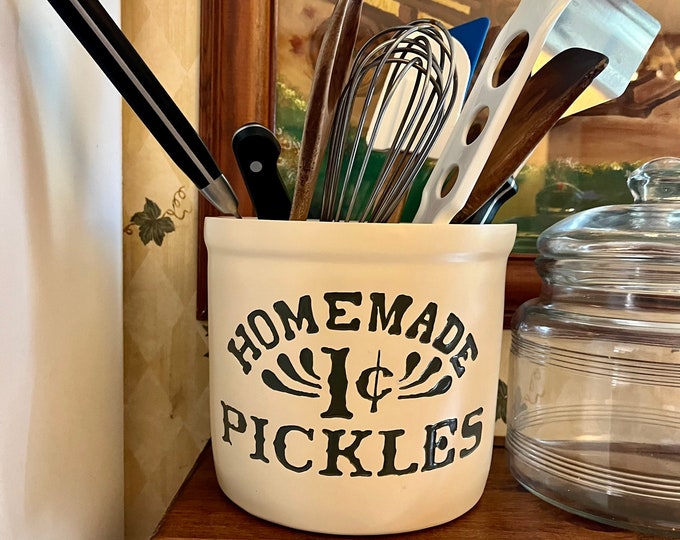 Friends Homemade Pickles 1 cent utensil crock
