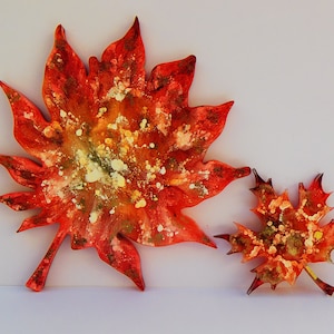Set von 4 AhornBlatt Platzsets & Untersetzer. Resin Blatt Geschirr, Tischsets, Untersetzer Set. Einzelgeschenk, Neues Zuhause Geschenk. Kanadischer Ahorn