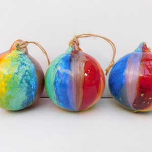 Personalised Baubles, Colour Variety Set Of 3 Beautifully, Ceramic Christmas Tree Baubles. Christmas Decorations. Christmas Ornaments, Xmas