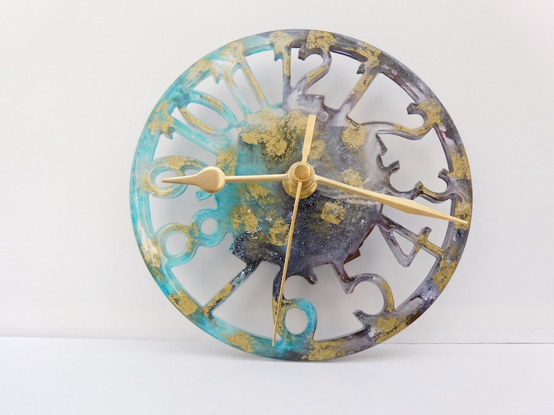 Colour Variety Original Clock, 14.5cm Silent Resin Wall Clock, Sweeping Hands. Beautiful & Functional Modern Art. Eco Packaging Option image 5