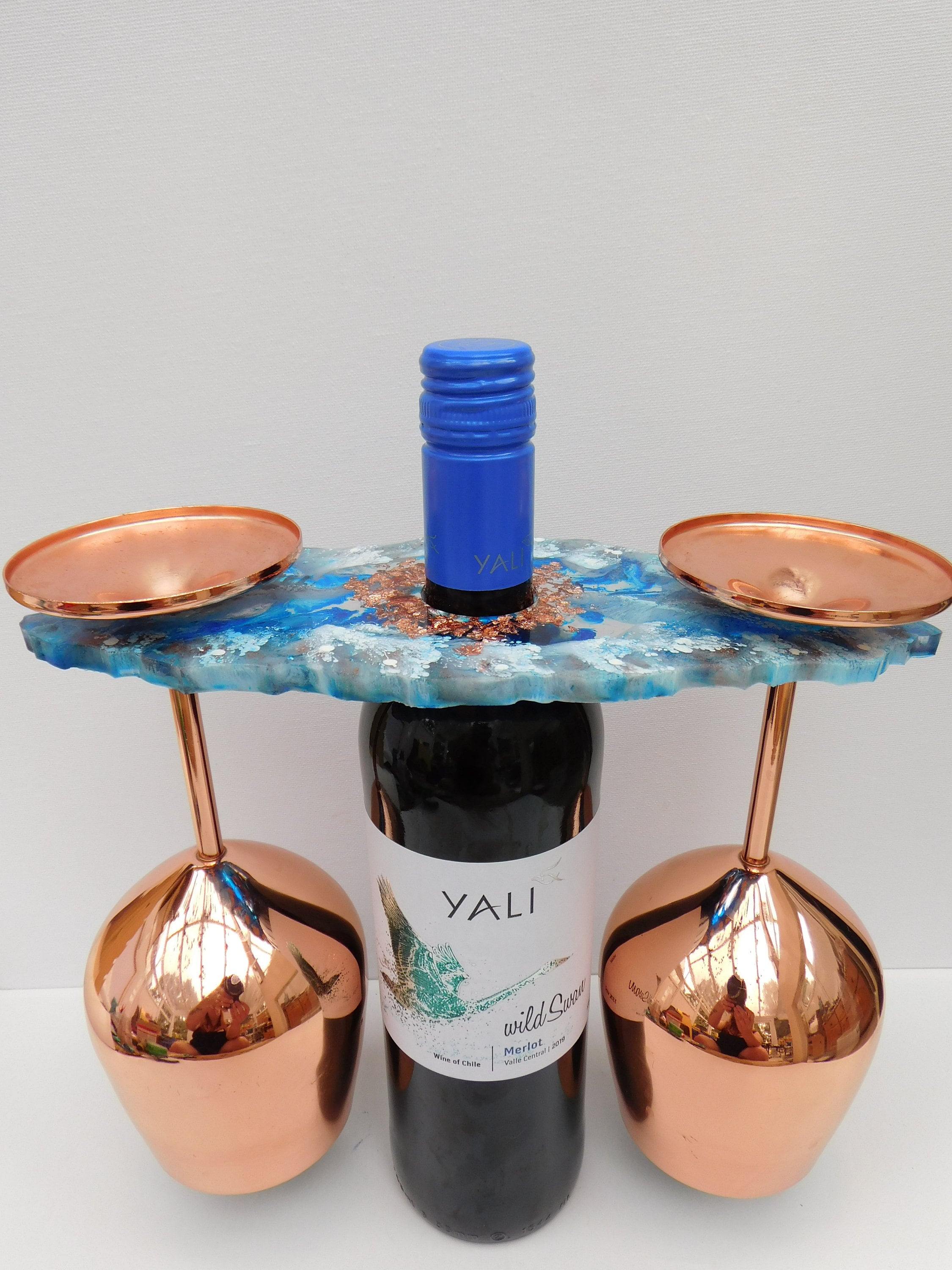 Copper wine glass holder sale