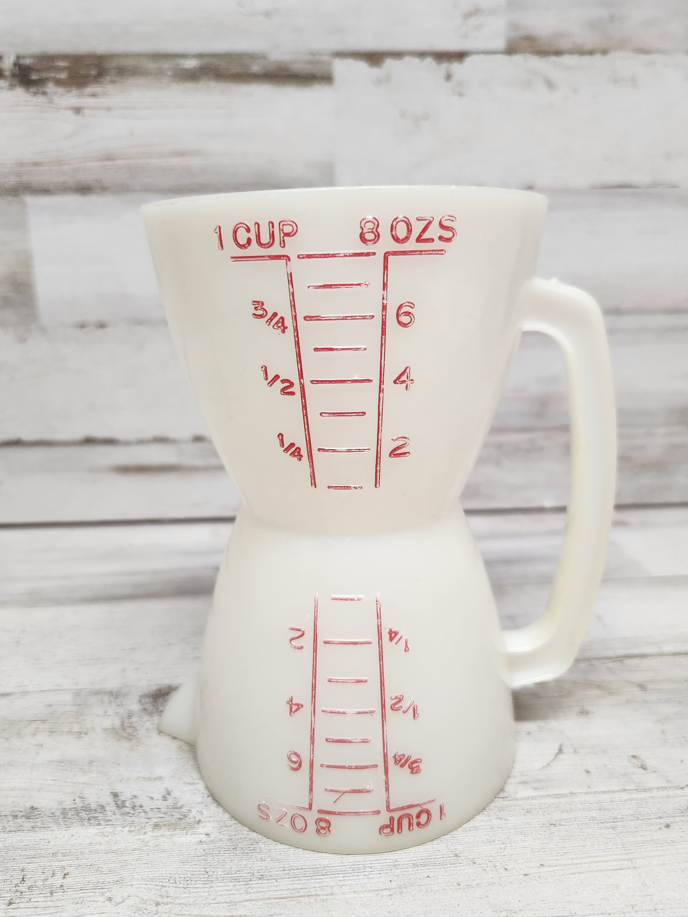 Vintage Tupperware Measuring Cup Set of 6 Cups Classic Sheer White