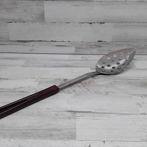 Vintage Stainless Steel Serving Drain Spoon  / Serving Spoons  / Large Serving Spoons