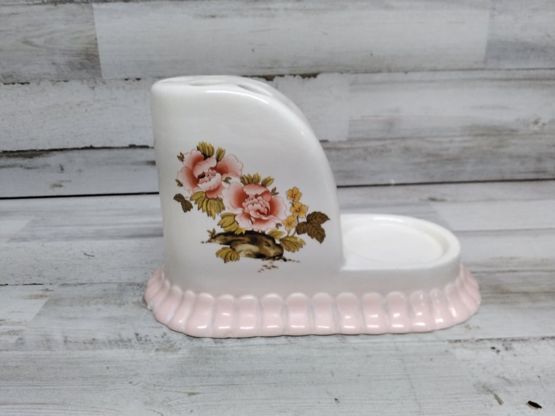 Vintage Ceramic Toothbrush/cup Holder Etsy