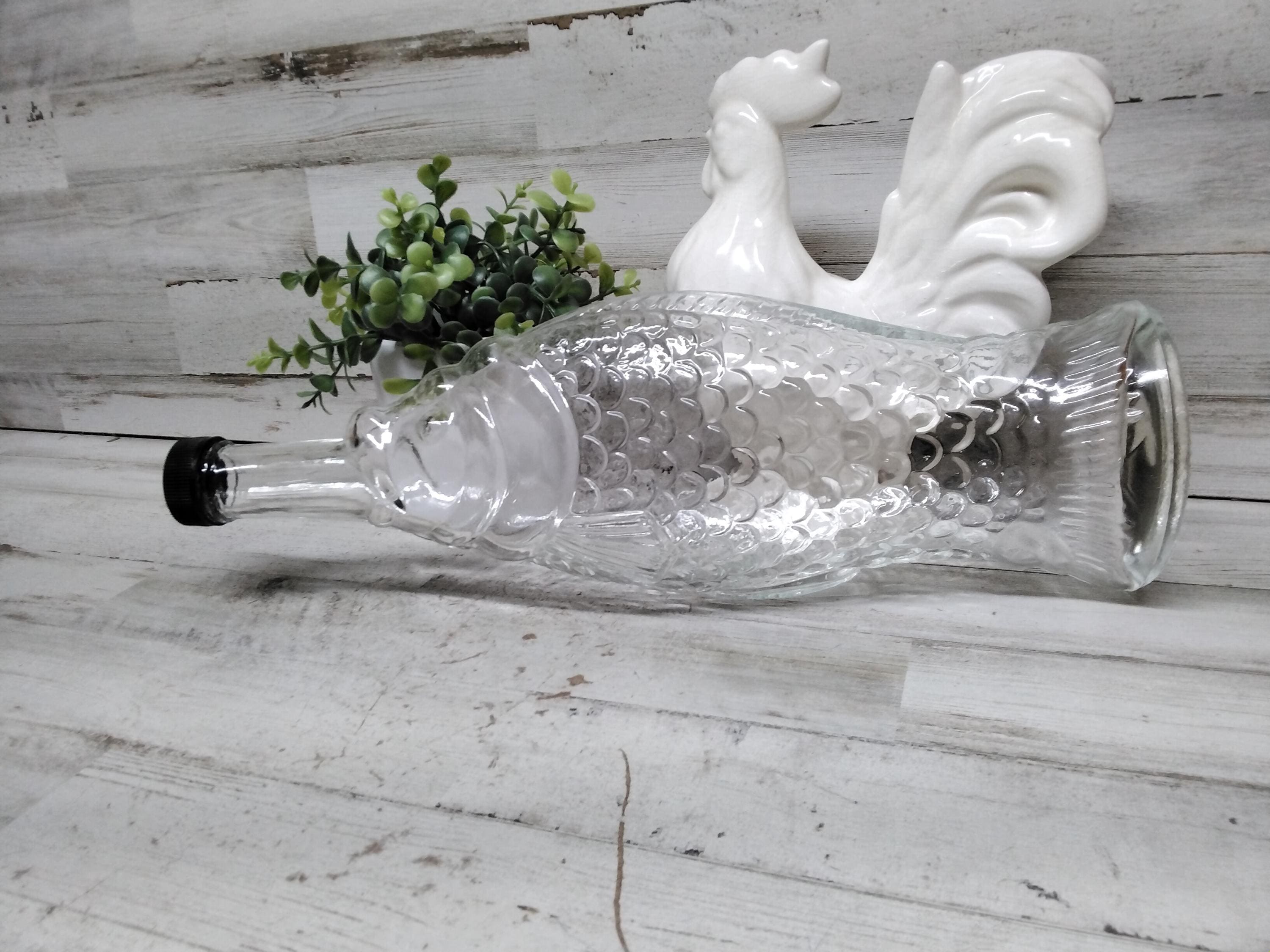 DECHOUS Bottiglia Di Vetro a Forma Di Pesce Tappo Di Sughero, Vaso Decorativo Per Fiori, Ornamento Casa Dal Design Delicato e Superficie Liscia, Per Scrivania e Arredamento