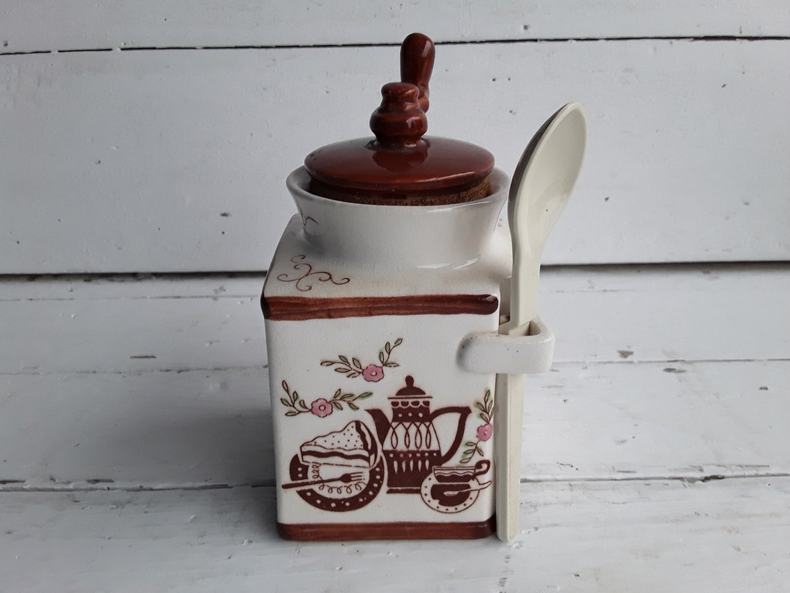 Vintage Ceramic Coffee Jar Instant Coffee Jar Ceramic Coffee Etsy
