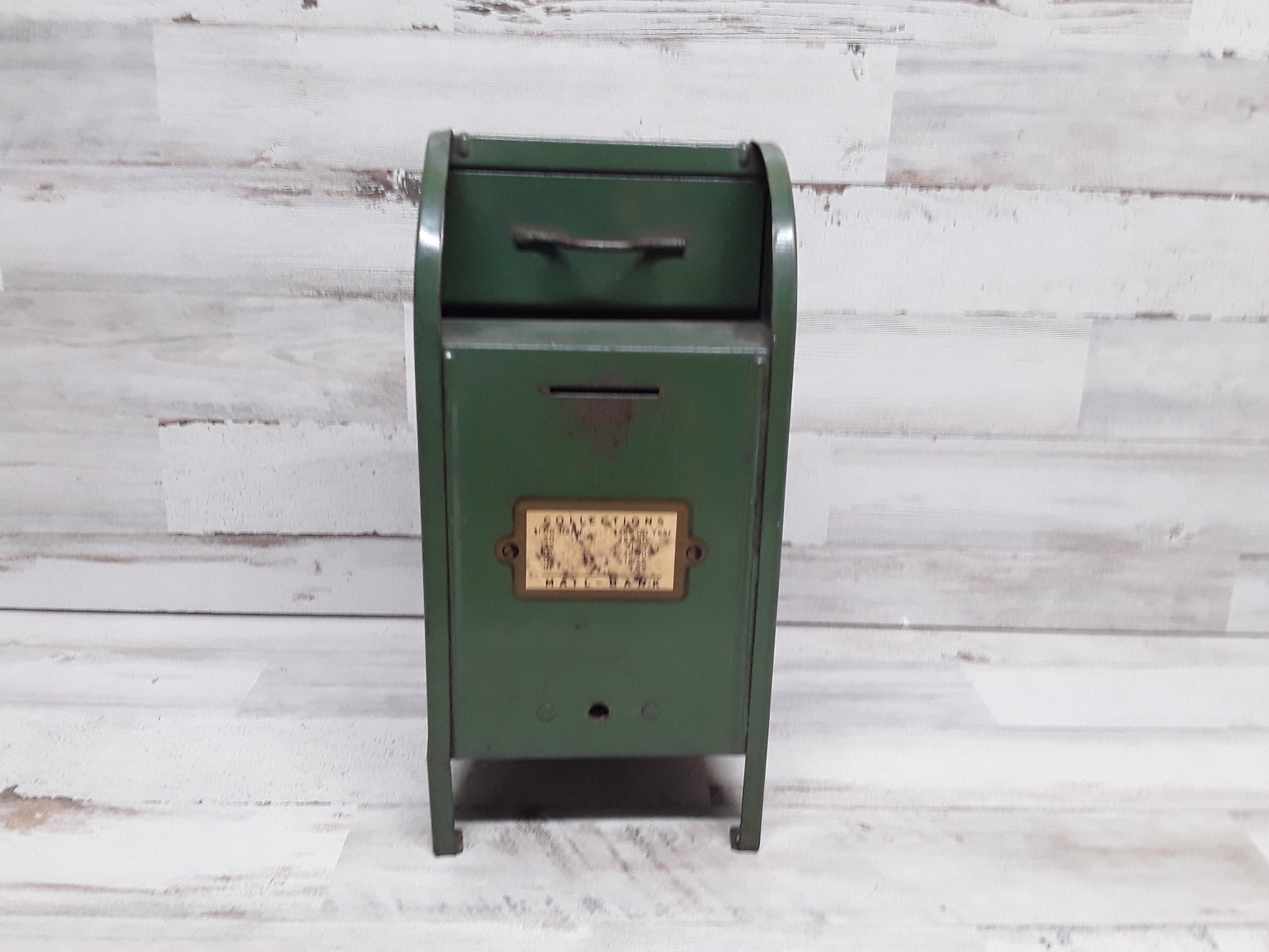 Vintage Metal Mailbox Coin Bank / Metal Bank / Coin Bank / Etsy