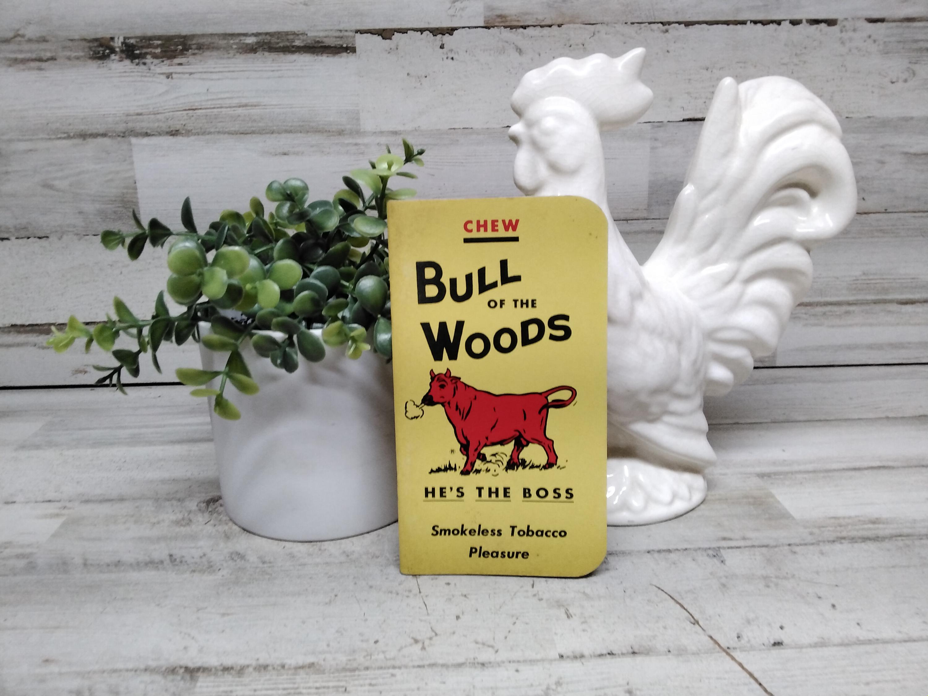 Vintage Bull of Woods Advertising Note Table 1940s Advertising / Nashville,  Tennessee / Farmers Note Pocket Pad