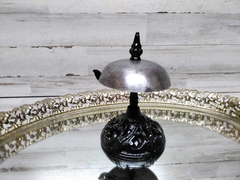 Antique Front Desk Bell / Hotel Service Bell. / Cast Iron/ Steel Service Bell / Lobby Bell image 3