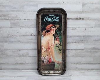 Bandeja para servir coca-cola metal / delicioso y refrescante / Coca-Cola Porción / Publicidad EE.UU. 1972