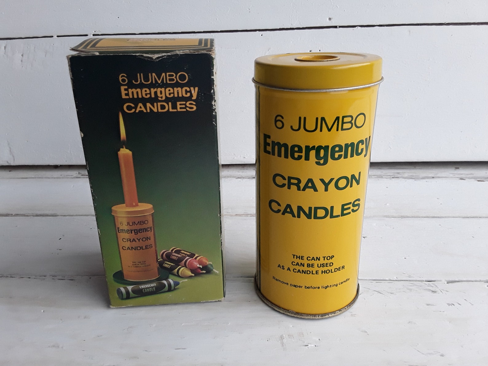 Jumbo Emergency Crayon Candle Tin With Original Box 1970s Etsy