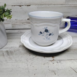 Vintage Pfaltzgraff Poetry Blue Blumentasse & Untertassen-Set / Pfaltzgraff Passende Tasse und Untertassen / 1980er Jahre Pfaltzgraff Blue